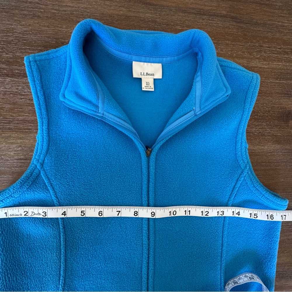 L.L. Bean Women’s Fleece Vest XS Blue Full Zip Mock Neck Soft Warm Outdoor